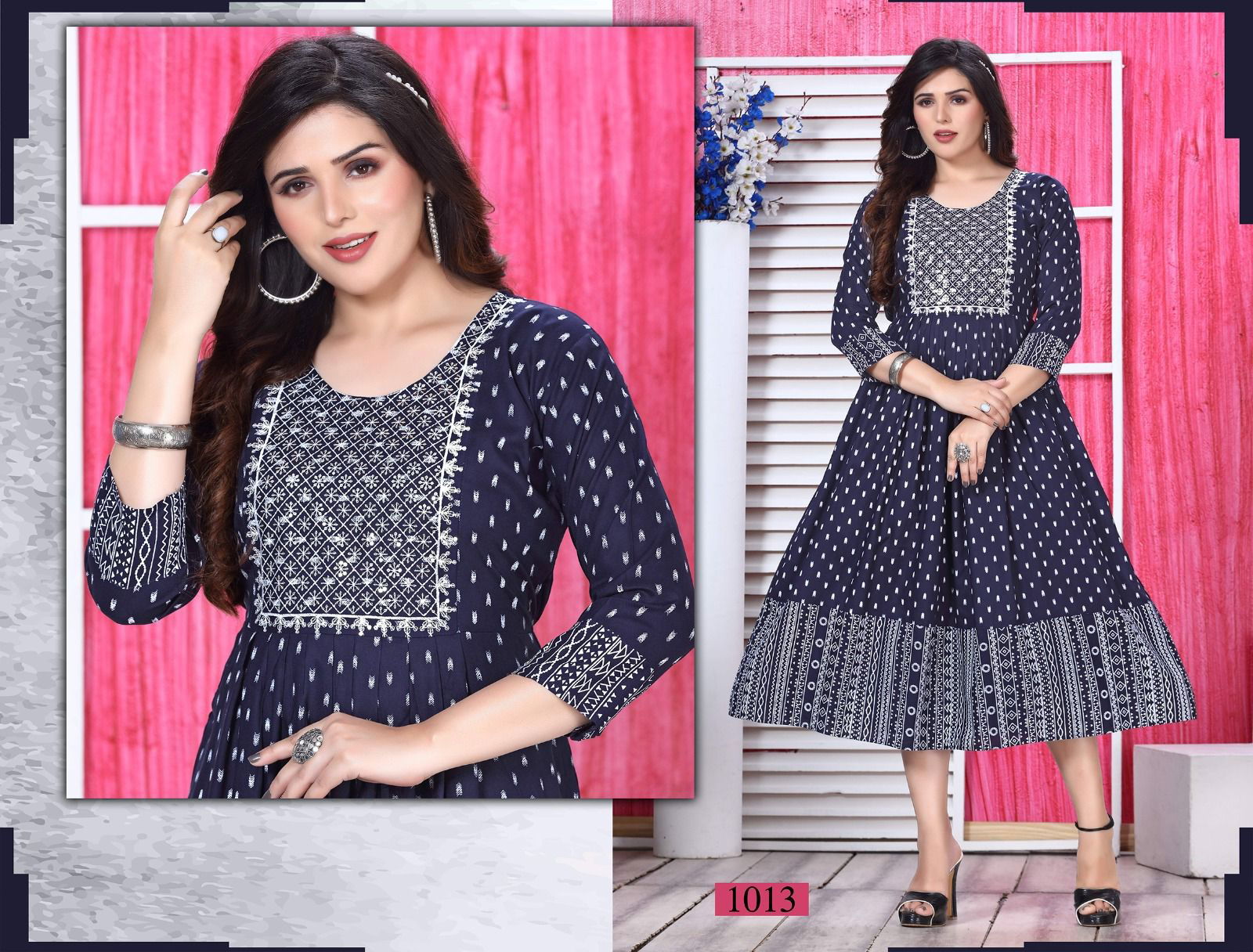 Golden Be Especial V 1 Rayon Printed Anarkali Kurtis Catalog
